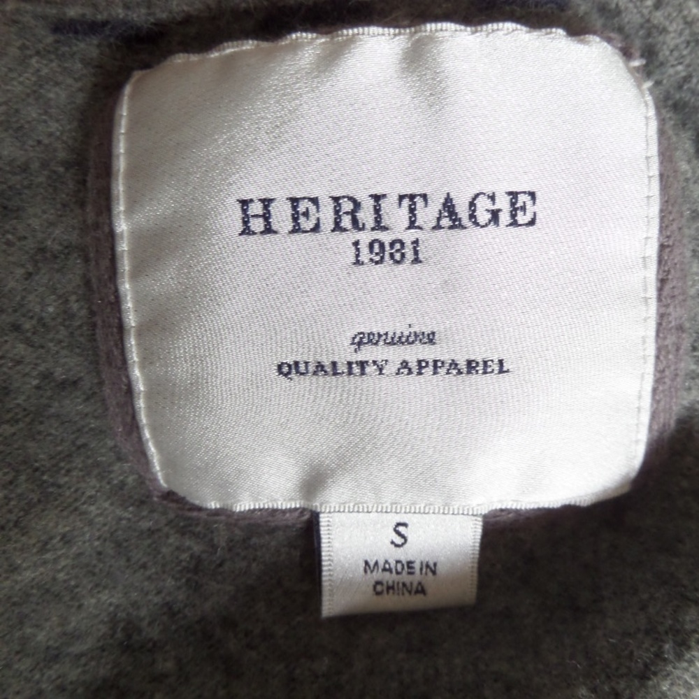HERITAGE Size S Long Sleeve Gray CARDIGAN SWEATER - Picture 6 of 7